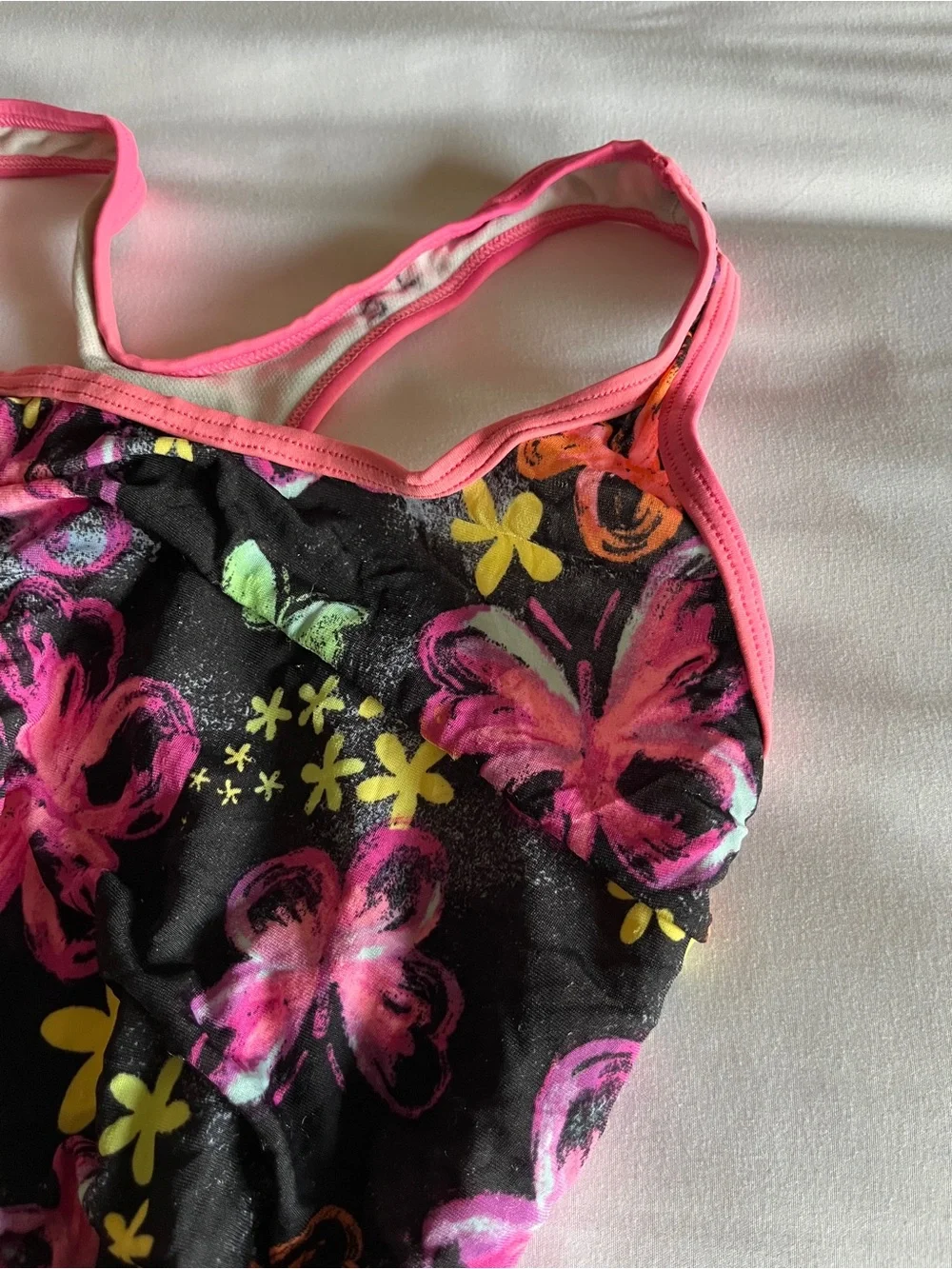 Speedo Girls Floral Butterfly Racerback One Piece Swimsuit Swimwear Size 14